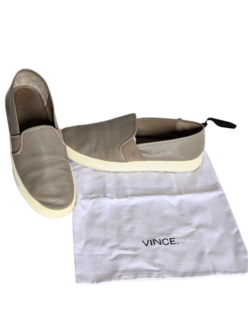 Vince Blair Perforated Leather Slip Ons Size 7.5